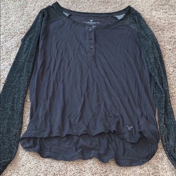American Eagle Outfitters Tops - AE Gray Sparkle Top